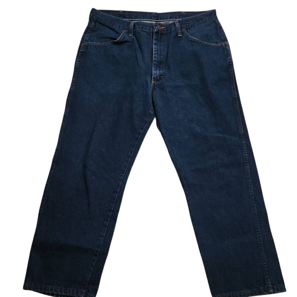 Rustler Mens Size 38x30 Dark Blue Rinse Relaxed Jeans